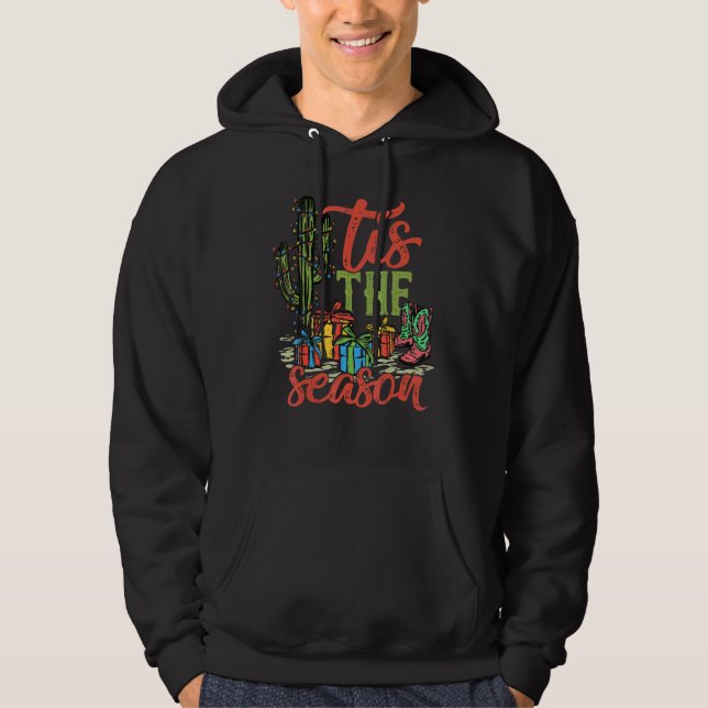 Tis' The Season Christmas Western Country Hoodie (Framsida)