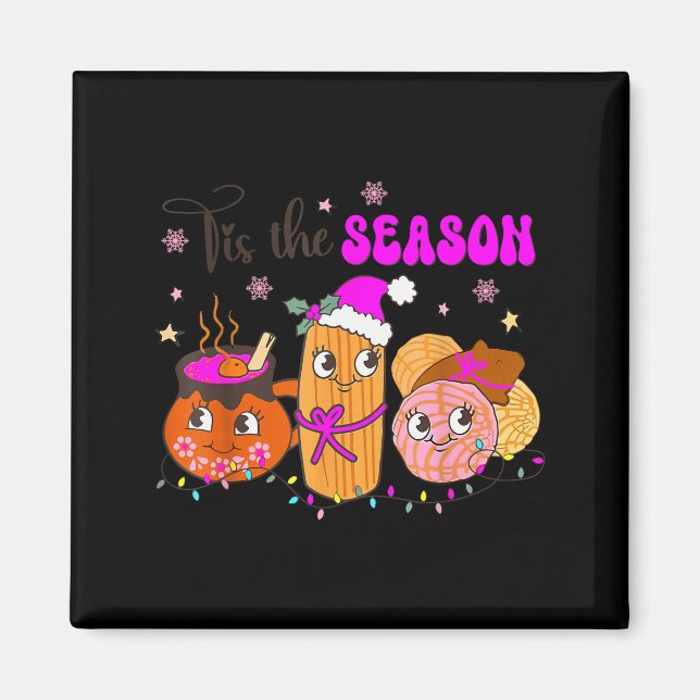 Tis The Season Conchas Cafecito Pan Dulce Mexikans Magnet (Framsidan)