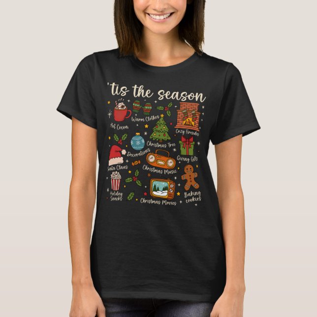 Tis the Season Cozy Christmas Icons Holiday Shirt T Shirt (Framsida)
