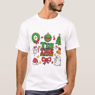 "Tis The Season" Cute Christmas Icons Collage T Shirt