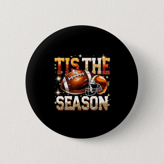 Tis The Season Football Lovers Helmet Srts Fan Gif Knapp (Framsida)