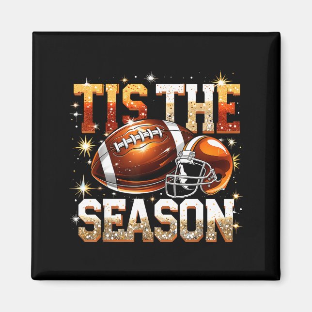 Tis The Season Football Lovers Helmet Srts Fan Gif Magnet (Framsidan)