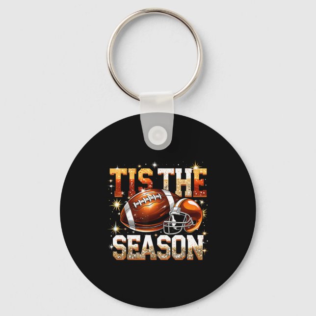 Tis The Season Football Lovers Helmet Srts Fan Gif Nyckelring (Framsida)