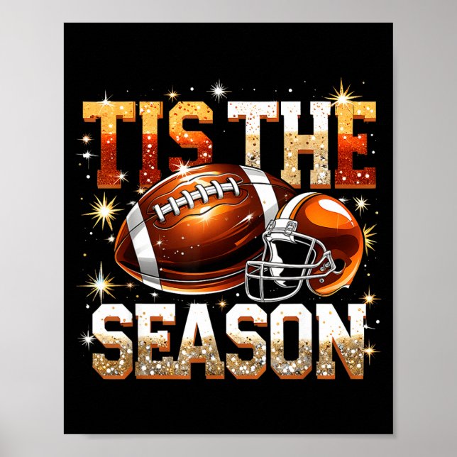 Tis The Season Football Lovers Helmet Srts Fan Gif Poster (Framsidan)