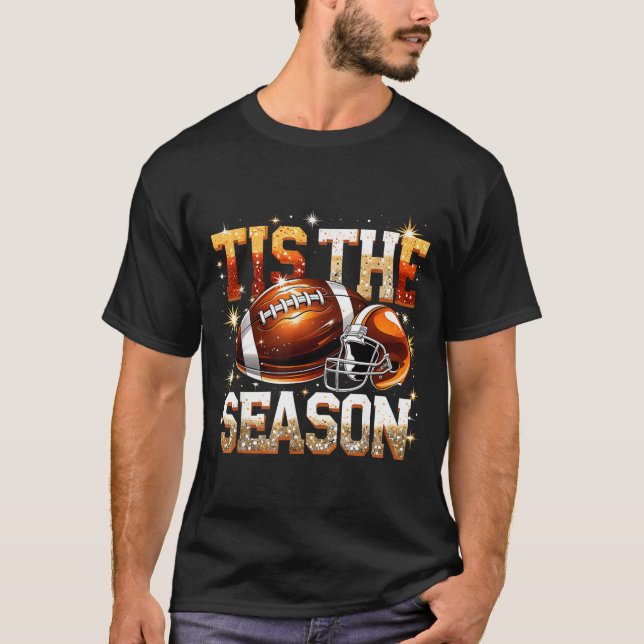 Tis The Season Football Lovers Helmet Srts Fan Gif T Shirt (Framsida)