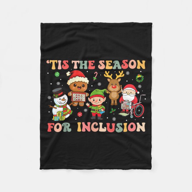 Tis The Season For Inclusion Christmas Sped Teache Fleecefilt (Framsidan)