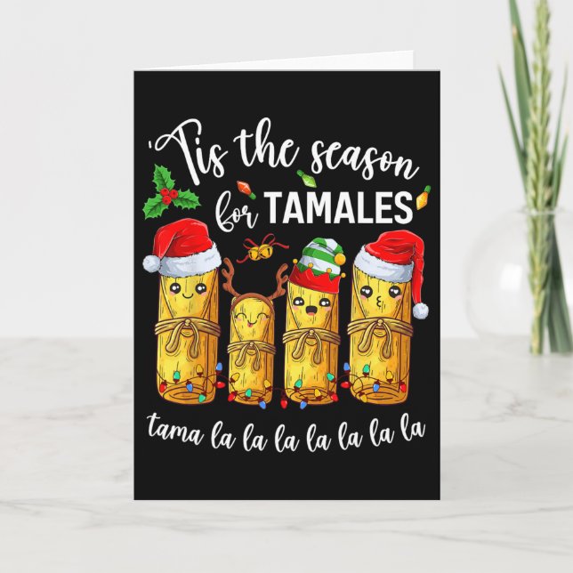 Tis The Season For Tamales Christmas Holiday Mexic Kort (Framsida)