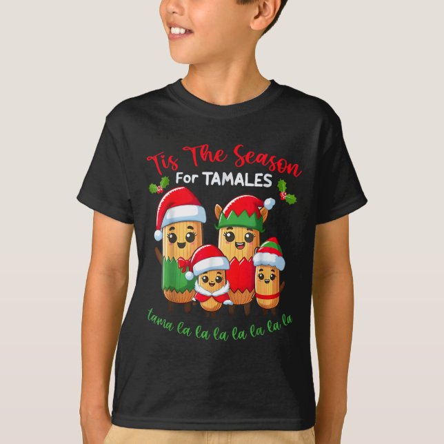 Tis The Season For Tamales Mexican Christmas Santa T Shirt (Framsida)