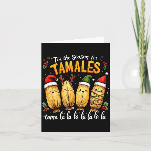 Tis The Season For Tamales Mexican Tamala Christma Kort (Framsida)