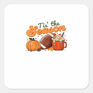 Tis The Season Fotbollsmugg Höst Design Fyrkantigt Klistermärke