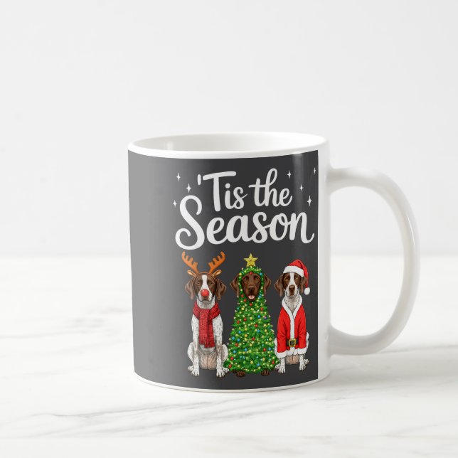 Tis The Season German Shorthaired Inter Christmas  Kaffemugg (Höger)