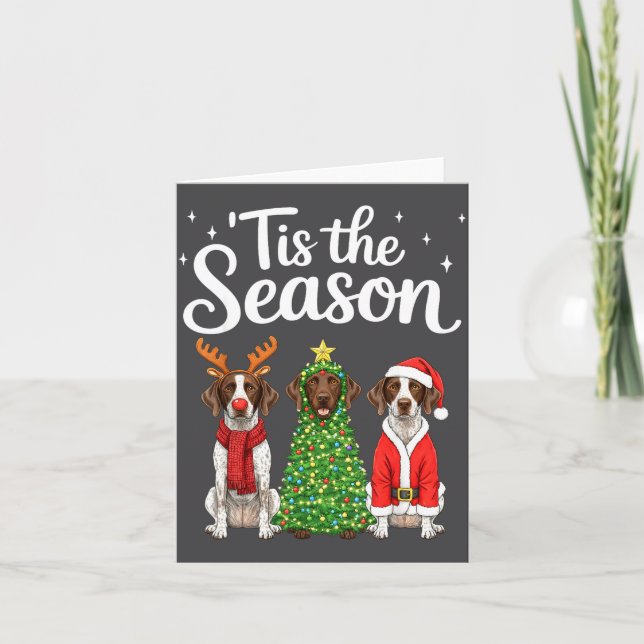 Tis The Season German Shorthaired Inter Christmas  Kort (Framsida)