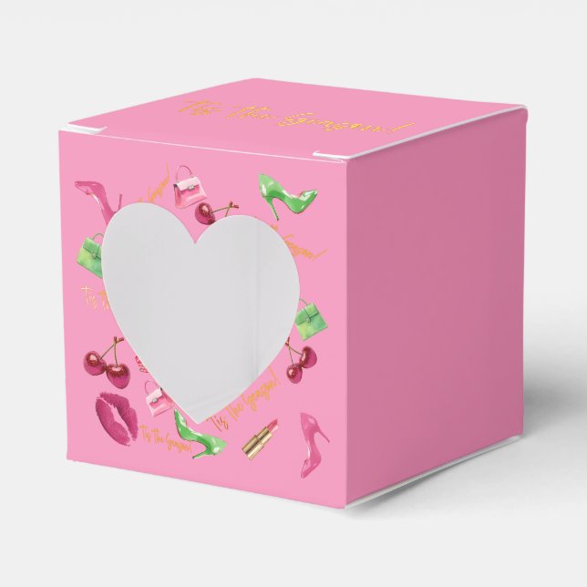 ‘Tis the Season Glam Pink & Green Holiday  Presentaskar (Framsidan Sidan)