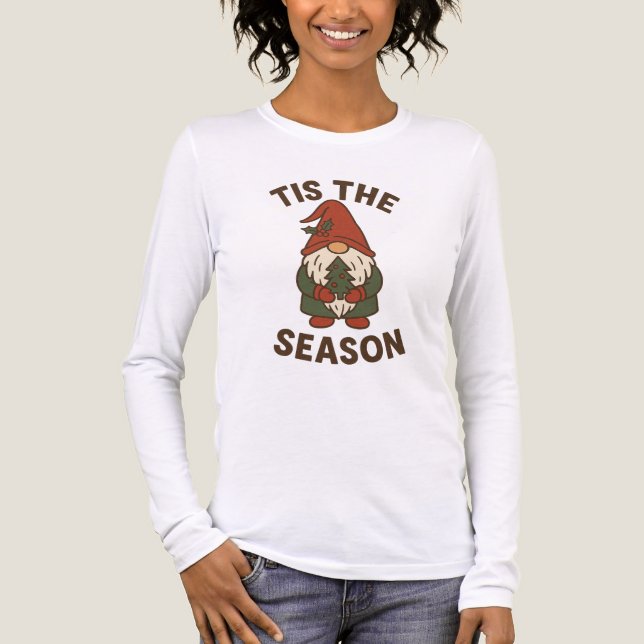 Tis The Season Gnome Christmas T Shirt (Framsida)