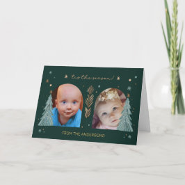 Tis the Season Green Christmas Photo Two Arches Kort