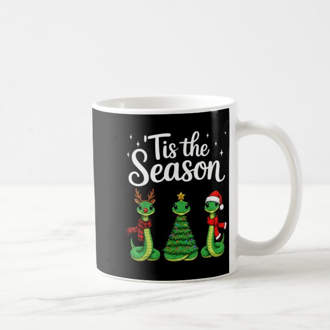 Tis The Season Green Snake Christmas Santa  Kaffemugg (Höger)