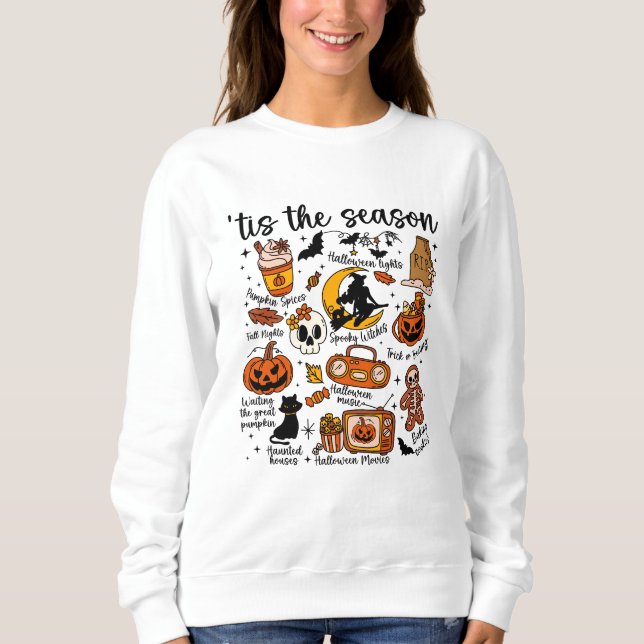 Tis the Season Halloween Doodles – Cute Spooky  T Shirt (Framsida)