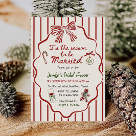 Tis The Season Hand Drawn Christmas Bridal Shower Inbjudningar