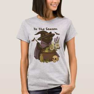 Tis The Season Häxig Katt med Kittel T Shirt
