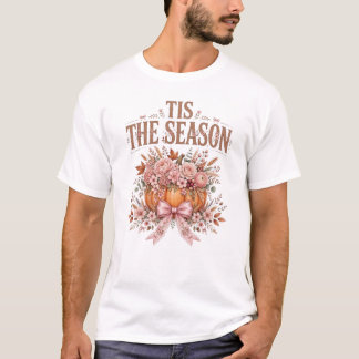 Tis The Season Höst Pumpa Blommig Coquette T-Shirt