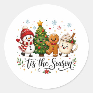 Tis the Season Jul Runt Klistermärke