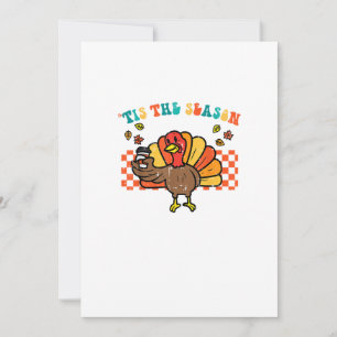 Tis The Season Kalkon Kaffe Thanksgiving Höst Män Julkort