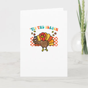 Tis The Season Kalkon Kaffe Thanksgiving Höst Män Kort