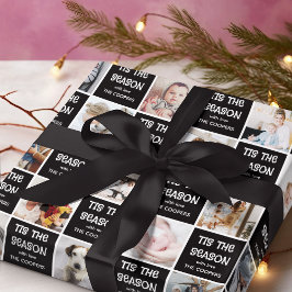 Tis the Season Kul Foto Rutnät Julpresent Förpackn Presentpapper