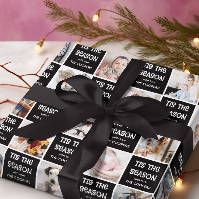 Tis the Season Kul Foto Rutnät Julpresent Förpackn Presentpapper (Skapare uppladdad)