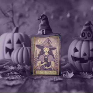 "Tis the Season Lila Halloween Witch Helg Vykort
