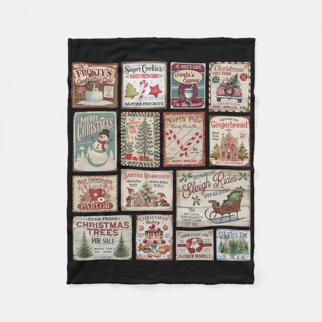 Tis The Season Merry Christmas Holiday Xmas Family Fleecefilt (Framsidan)