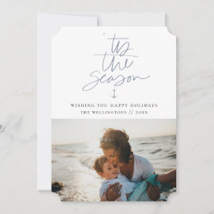 "Tis the Season Nautical Theme Helgdag Photo Julkort