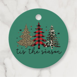 "Tis the Season" Play Leopard Julgranar Gåvor Etiketter