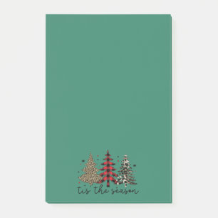 "Tis the Season" Play Leopard Julgranar Post-it Block