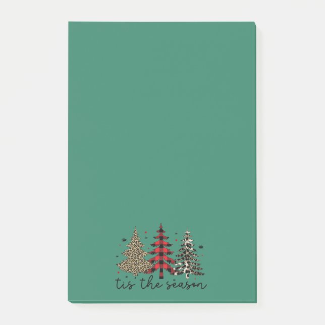 "Tis the Season" Play Leopard Julgranar Post-it Block (Framsida)