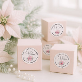 Tis the Season Poinsettia Bröllopsfest Tacksamhet Runt Klistermärke