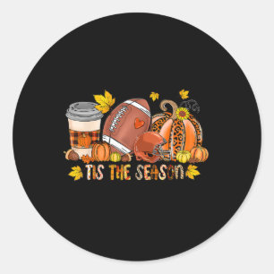 Tis The Season Pumpa Amerikansk Fotboll Thanksgivi Runt Klistermärke