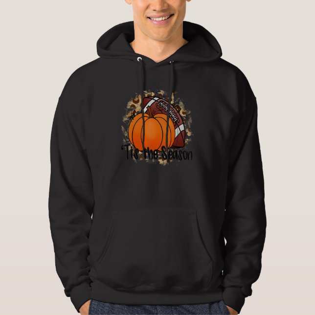 Tis The Season Pumpkin Leaf Latte Fall Thanksgivin Hoodie (Framsida)