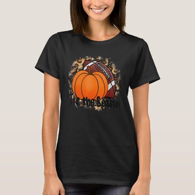 Tis The Season Pumpkin Leaf Latte Fall Thanksgivin T Shirt (Framsida)
