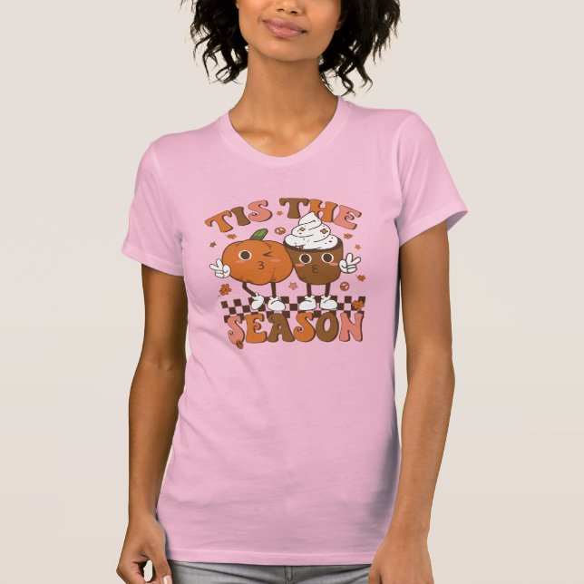 Tis the Season | Pumpkin Spice | Groovy Retro T Shirt (Framsida)