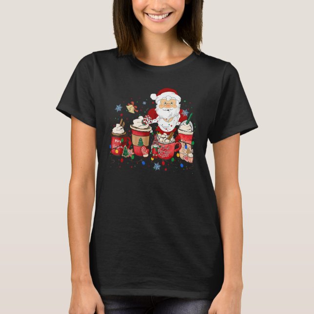 Tis The Season Santa Christmas Coffee T Shirt (Framsida)