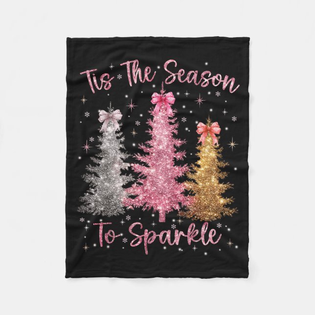 Tis The Season Sparkle Christmas Tree Xmas Women G Fleecefilt (Framsidan)
