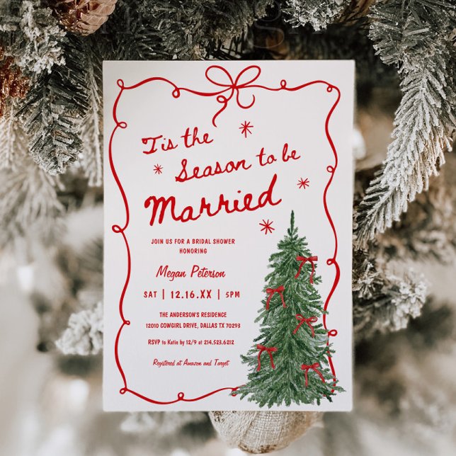Tis the Season to be Married Holiday Bridal Shower Inbjudningar (Skapare uppladdad)