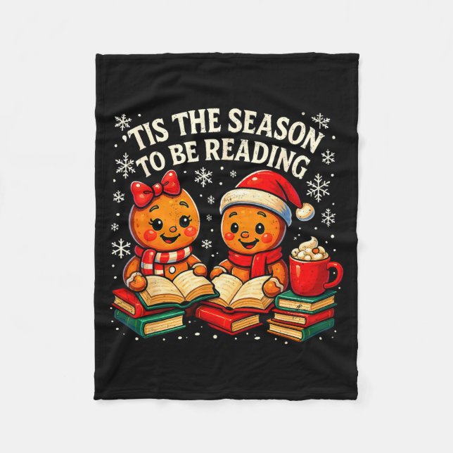 ’tis The Season To Be Reading Book Lover Design  Fleecefilt (Framsidan)