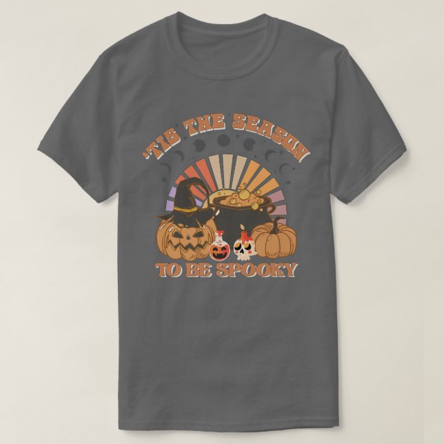 Tis The Season To Be Spooky Moonphase Pumpkin Hall T Shirt (Design framsida)
