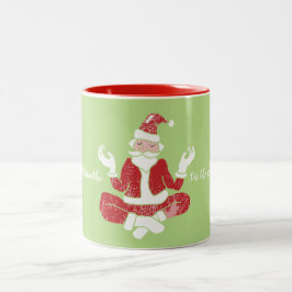 'Tis The Season To Breathe Yoga Tomte Två-Tonad Mugg