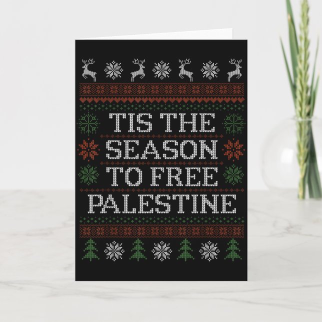 Tis The Season To Free Palestine Group Matching Ug Kort (Framsida)