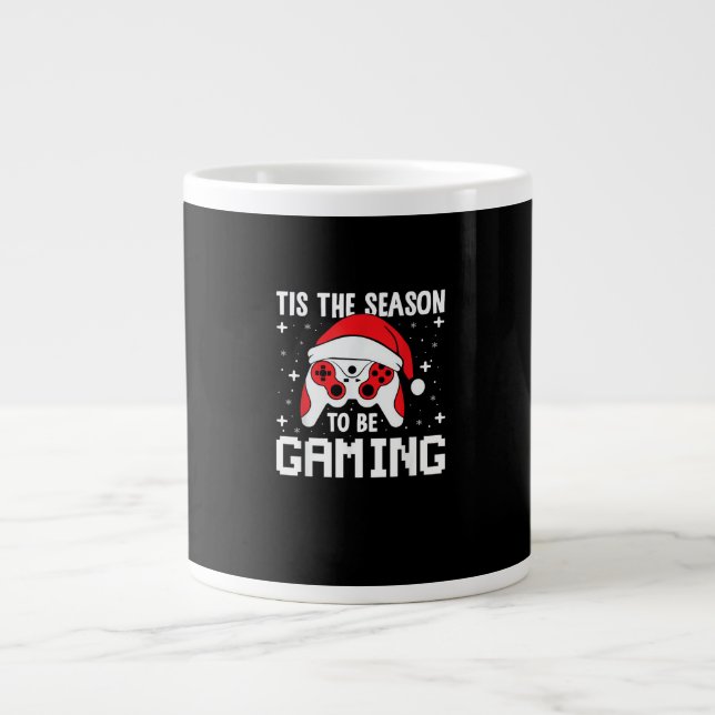 Tis The Season To Gaming Christmas Gamer Heartbeat Jumbo Mugg (Framsidan)