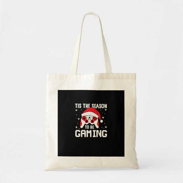 Tis The Season To Gaming Christmas Gamer Heartbeat Tygkasse (Framsidan)