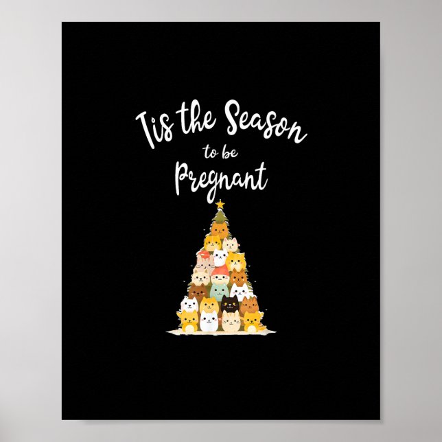 Tis The Season To Pregnant Cute Christmas Tree Men Poster (Framsidan)